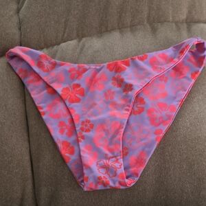 Kulani Kinis Lilac Bikini Bottom with Coral Floral Print